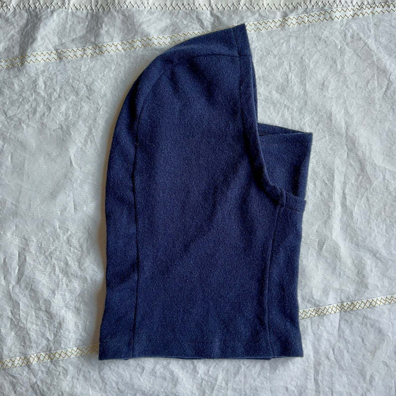 dark blue knit hood