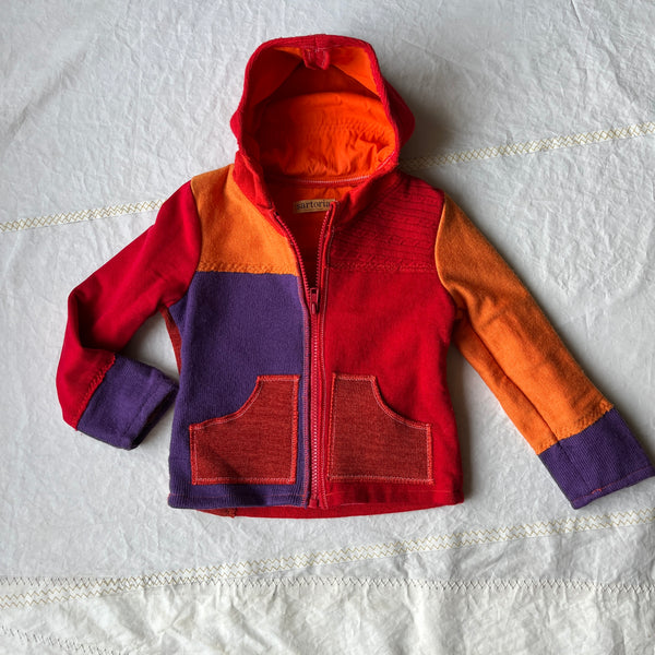 kids reclaimed wool zip-up hoodie size 3