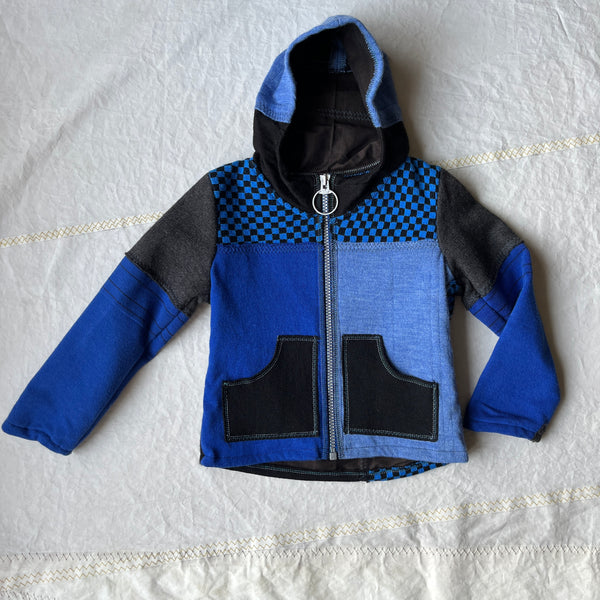kids reclaimed wool zip-up hoodie size 3