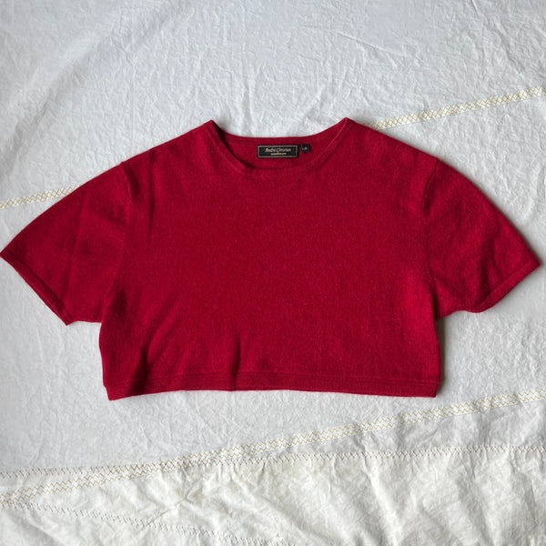 deep red cropped tee in L