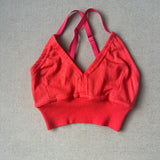 orangey red bralette in S