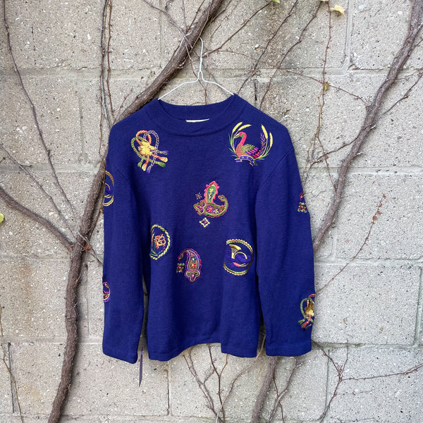 Kansai Yamamoto embellished merino wool sweater in M