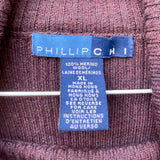 Phillip Chi ribbed turtleneck sweater in XL