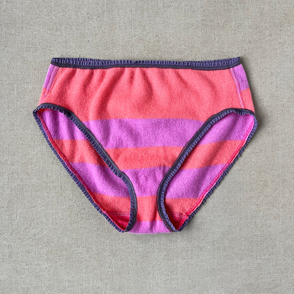 coral & pink striped undie in S