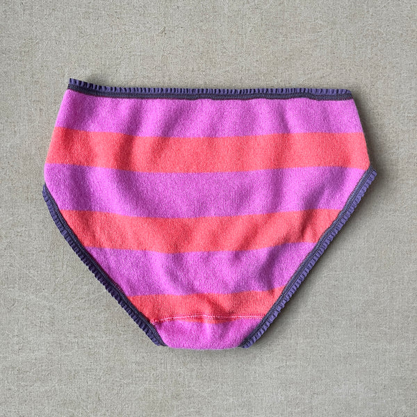 coral & pink striped undie in S