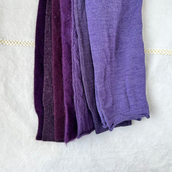 sweater arms - purples